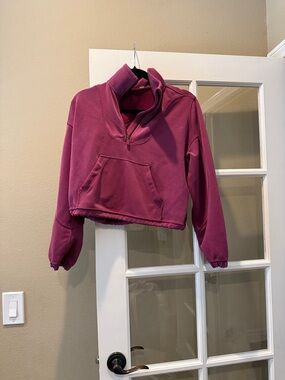 lululemon athletica Cropped Quarter‑Zip Pullover in Berry